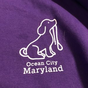 Dark purple Ocean City Maryland dog hoodie
